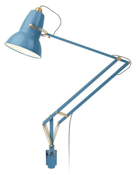 Nástěnná modrá lampa Original 1227 Giant Messing Stau Blue (Velké nástěnné nastavitelné svítidlo Anglepoise)