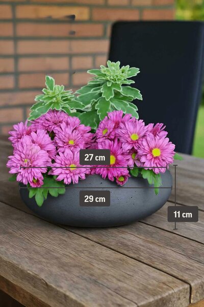 Dekorační mísa PERA, sklolaminát, průměr 27 cm, antracit