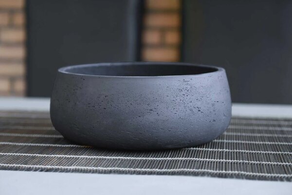 Dekorační mísa PERA, sklolaminát, průměr 27 cm, antracit