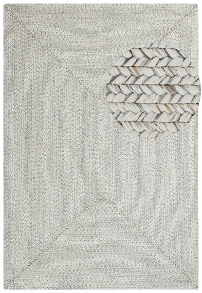 Hanse Home, Kusový koberec Braided 105553 Light Melange – na ven i na doma, 80x150, bílá, chodba / předsíň