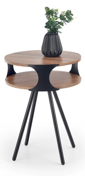 Konferenční stolek KIRBY — dub sonoma tmavý / černá