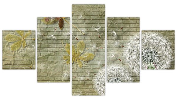 Obraz - Pampelišky unášené větrem (125x70 cm)