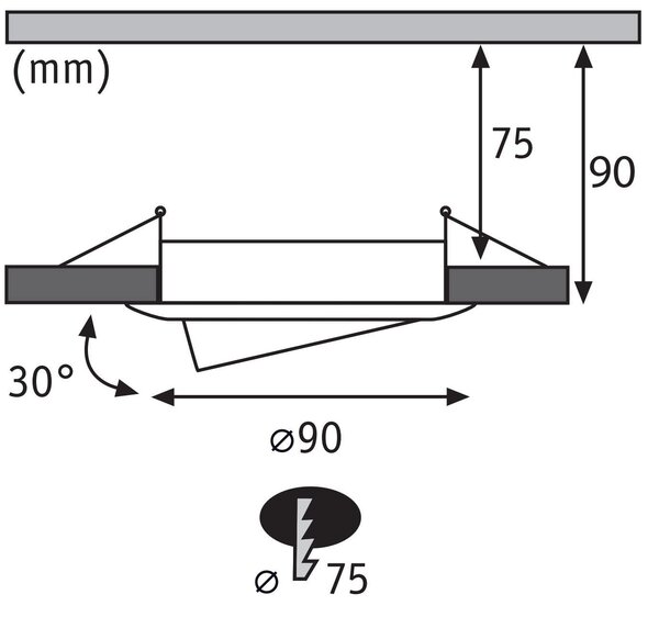 P 92115 Vestavné svítidlo 10ks-sada výklopné kruhové 90mm 30° GU10 max. 10x10W 230V bílá - PAULMANN