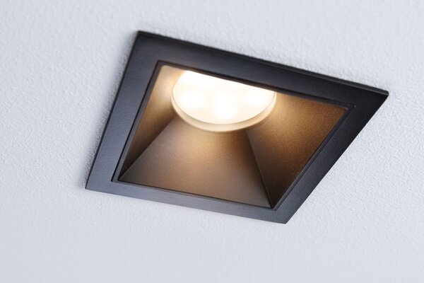 P 93127 LED vestavné svítidlo 3-krokové-stmívatelné Cole Coin IP44 hranaté 88x88mm Coin 6W 230V stmívatelné 2700K černá - PAULMANN