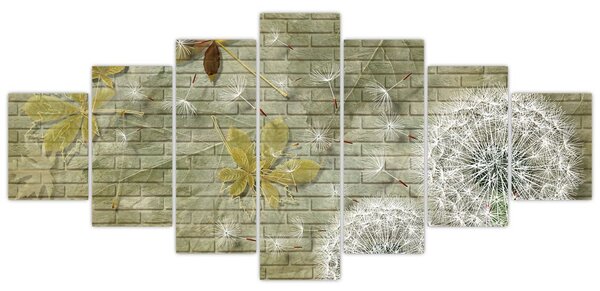 Obraz - Pampelišky unášené větrem (210x100 cm)