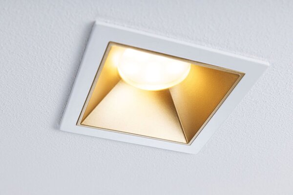 P 93132 LED vestavné svítidlo 3-krokové-stmívatelné Cole Coin IP44 hranaté 88x88mm Coin 6W 230V stmívatelné 2700K bílá/zlatá mat - PAULMANN