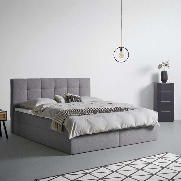 Boxspring postel MARSELIE šedá 200x220cm