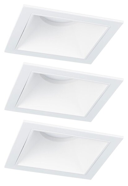 P 93126 LED vestavné svítidlo 3-krokové-stmívatelné Cole Coin základní sada IP44 hranaté 88x88mm Coin 3x6W 230V stmívatelné 2700K bílá - PAULMANN