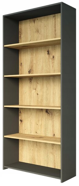 Regál Framire 80 cm x 180 cm x 30 cm antracit, dub artisan