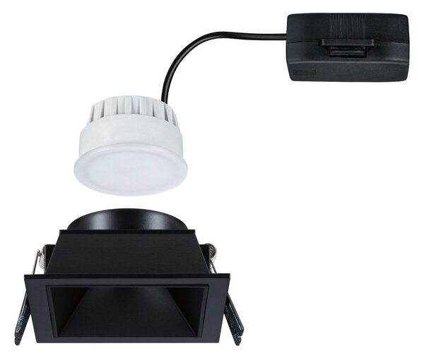 P 93127 LED vestavné svítidlo 3-krokové-stmívatelné Cole Coin IP44 hranaté 88x88mm Coin 6W 230V stmívatelné 2700K černá - PAULMANN