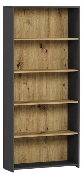 Regál Framire 80 cm x 180 cm x 30 cm antracit, dub artisan