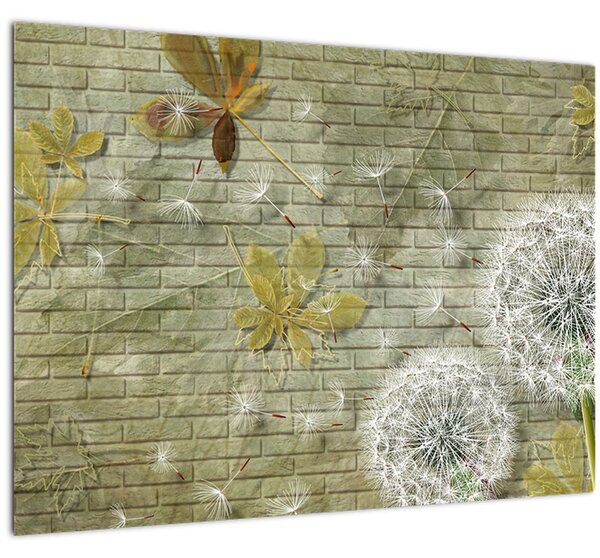 Obraz - Pampelišky unášené větrem (70x50 cm)