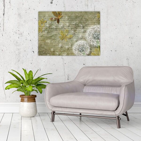 Obraz - Pampelišky unášené větrem (70x50 cm)