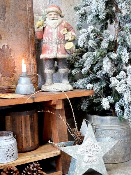 Zinková antik kovová dekorace ve tvaru hvězdy - 32*8*30cm - Chic Antique