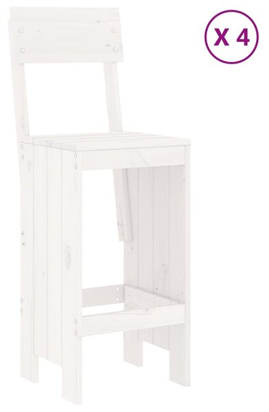 5dílný zahradní barový set bílý masivní borové dřevo