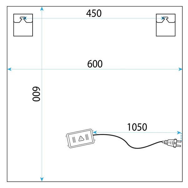 Tutumi Zrcadlo 60x60 s LED osvětlením HOM-01513