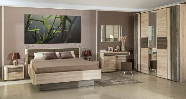 Postel Penelope 180x200cm - dub sonoma světlý/dub sonoma tmavý