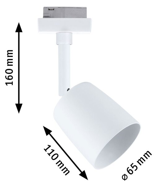 P 94880 URail lištový spot Cover spot GU10 max. 10W 230V bílá - PAULMANN