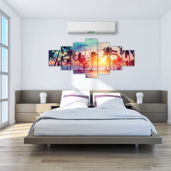 Obraz - Tropický západ slunce (210x100 cm)