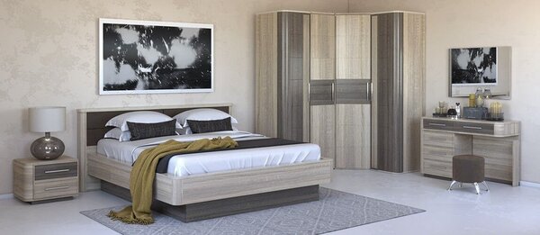 Postel Penelope 180x200cm - dub sonoma světlý/dub sonoma tmavý