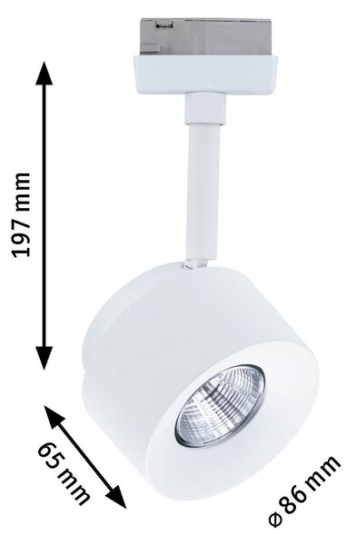 P 94893 URail LED lištový spot Pane 7,4W 3000K stmívatelné 230V bílá - PAULMANN