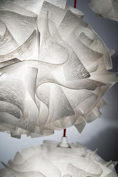 SLAMP VELSXS0CTR01RMS000EU Veli Couture Mini Suspension, závěsné svítidlo s červeným kabelem, 1x12W LED E27, prům. 32cm