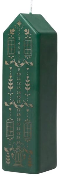 Broste Copenhagen Adventní svíčka Casa - Green BC184