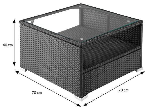 Deuba Zahradní ratanový set XXL - černá/antracit podušky