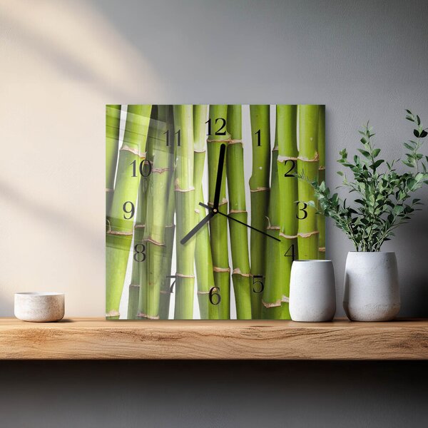 Skleněné hodiny na stěnu Bambusy zskc-30x30-00178155