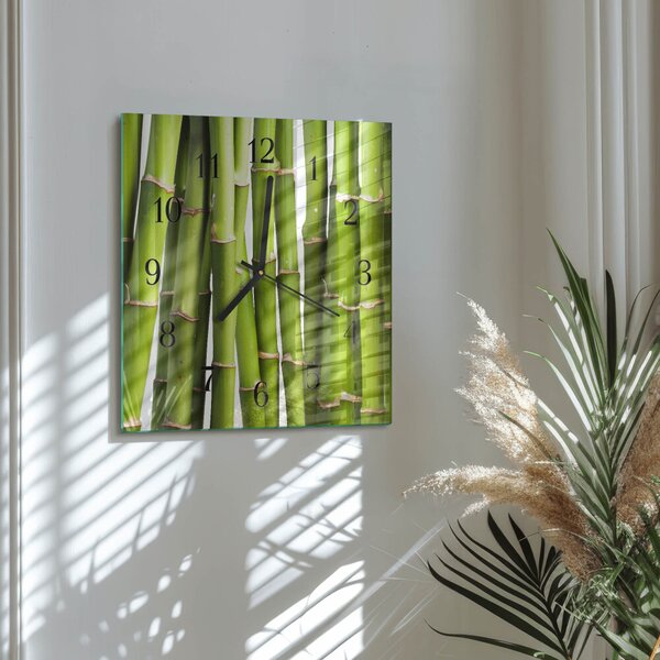 Skleněné hodiny na stěnu Bambusy zskc-30x30-00178155