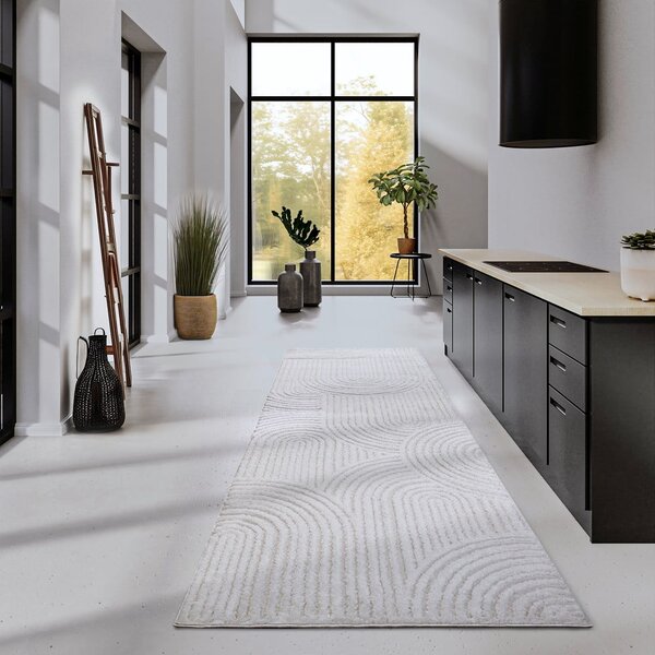Krémový běhoun 80x240 cm Chappe Cream White – Elle Decoration