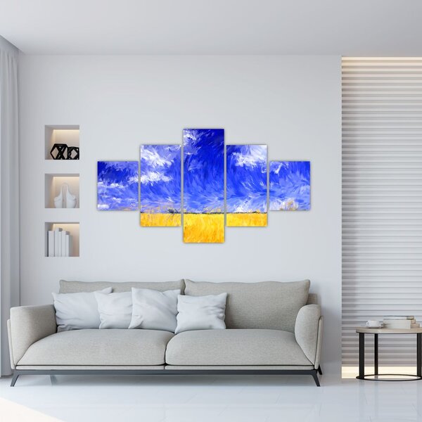 Obraz - Olejomalba, Zlaté pole (125x70 cm)
