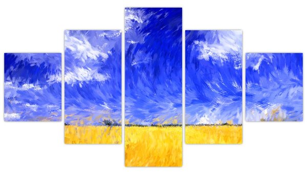 Obraz - Olejomalba, Zlaté pole (125x70 cm)