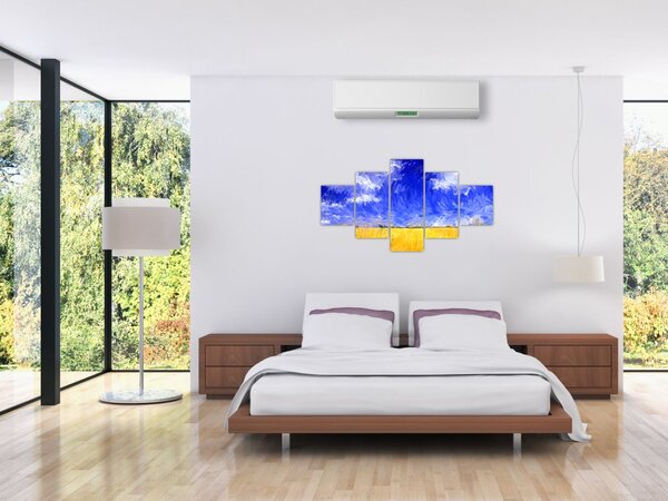 Obraz - Olejomalba, Zlaté pole (125x70 cm)