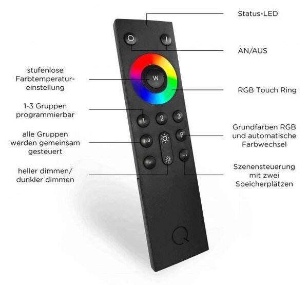 PN 1150-95 Q-ELLI, vestavná svítidla, Smart Home RGB+2700-5000K - PAUL NEUHAUS