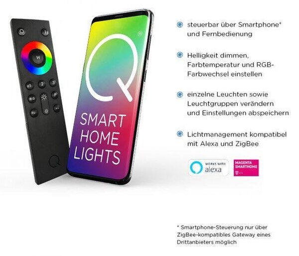 PN 9679-16 Q-LINO, LED venkovní sloupkové svítidlo bílé, Smart Home RGB+3000K - PAUL NEUHAUS