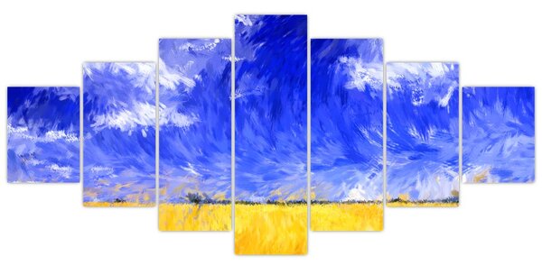 Obraz - Olejomalba, Zlaté pole (210x100 cm)