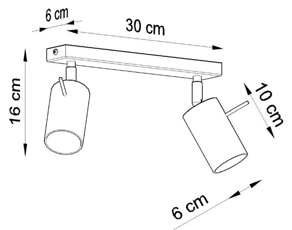Bodové svítidlo Ring, 2x chromové kovové stínítko, (možnost polohování)