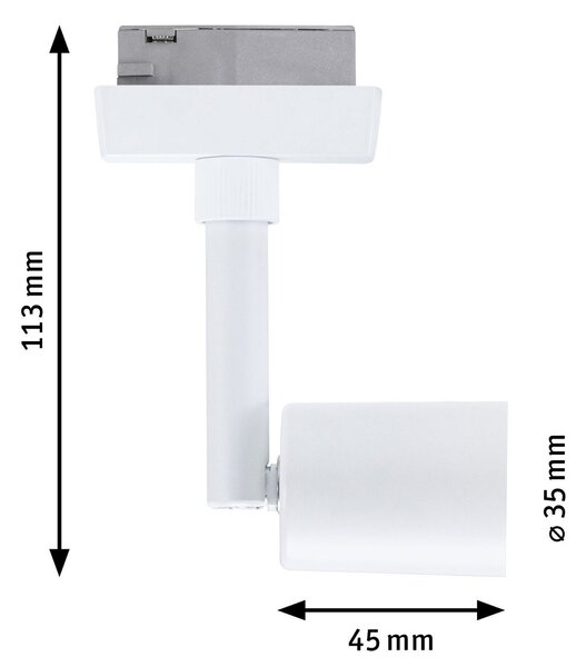 P 95635 URail LED lištový spot Salt GU10 max. 10W 230V bílá - PAULMANN