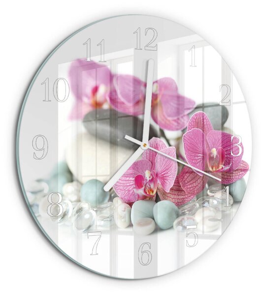 Skleněné hodiny na stěnu Orchideje zsob-fi30-00079997