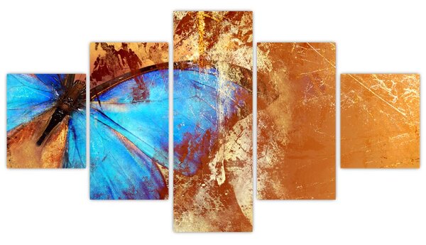 Obraz - Modrý motýl (125x70 cm)
