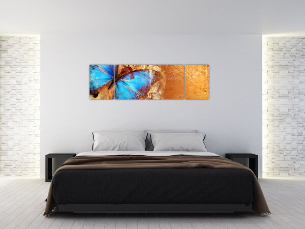 Obraz - Modrý motýl (170x50 cm)