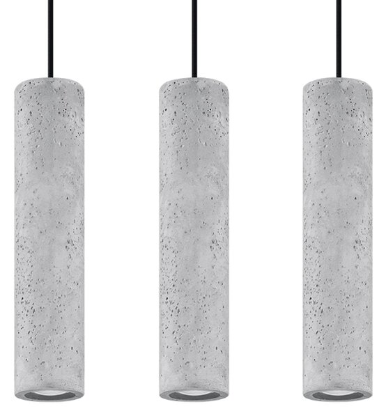 Závěsné svítidlo Luvo, 3x betonové stínítko