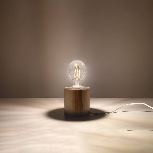 Stolní lampa Salgado, dřevěné tělo svítidla