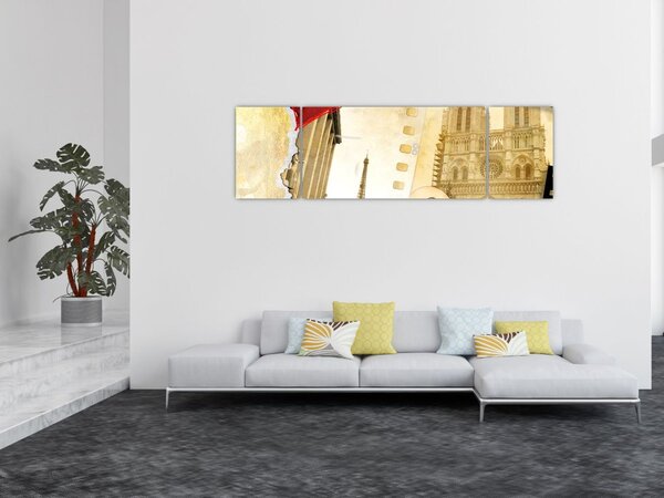 Obraz - Vzpomínky na Paříž (170x50 cm)