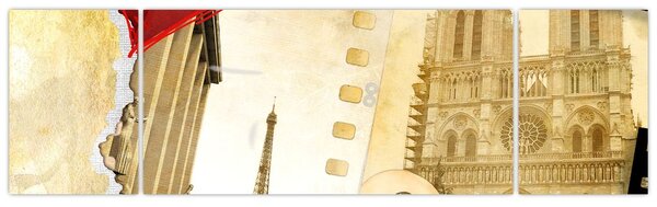 Obraz - Vzpomínky na Paříž (170x50 cm)