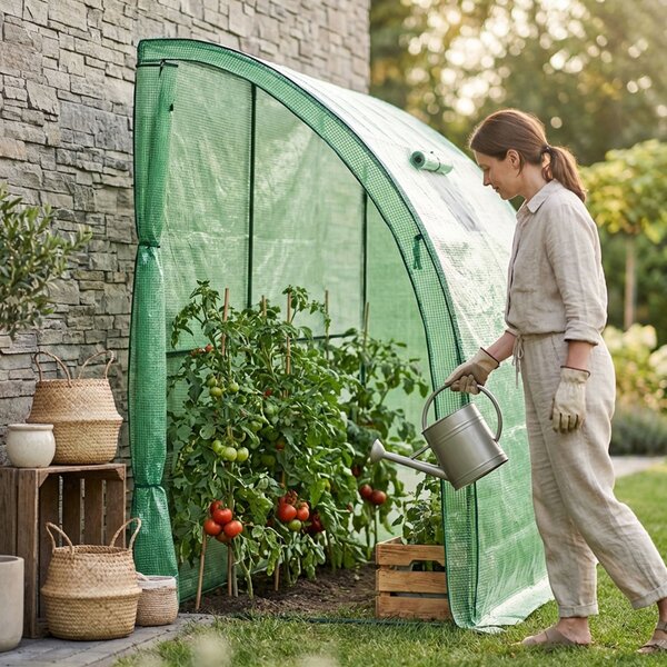 Ak furniture Nástěnný zahradní fóliovník GOOLDIE 100x200x210 cm zelený
