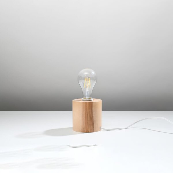 Stolní lampa Salgado, dřevěné tělo svítidla