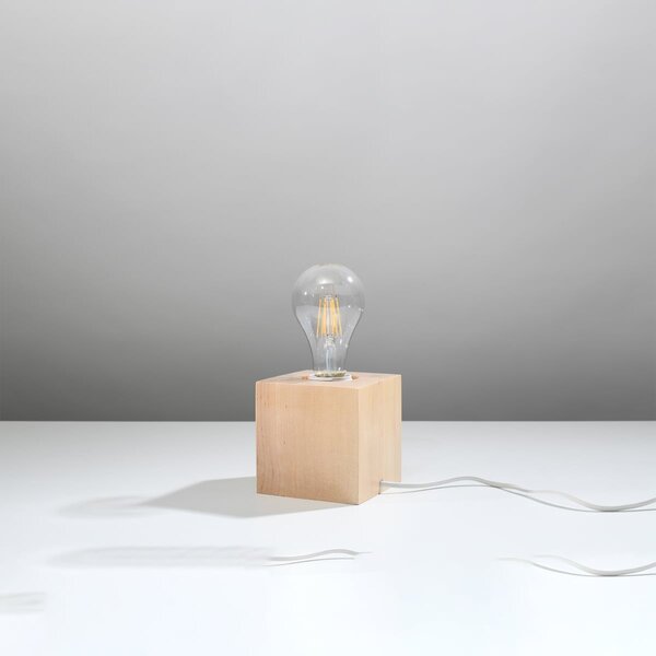 Stolní lampa Ariz, dřevěné tělo svítidla