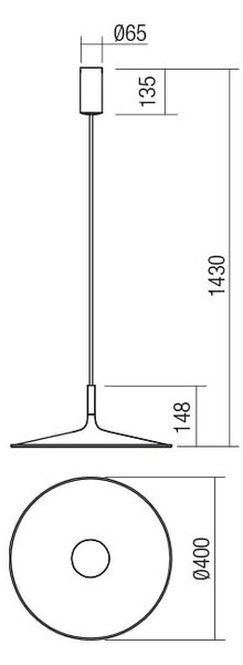 Redo Závěsné LED svítidlo Kai, ø40 cm Barva: Černá